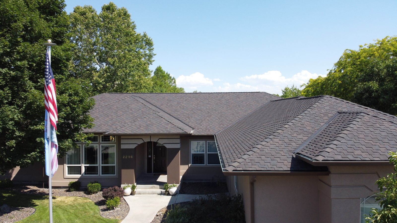 Completed roof project Garden City Idaho Blue Goat Roofing