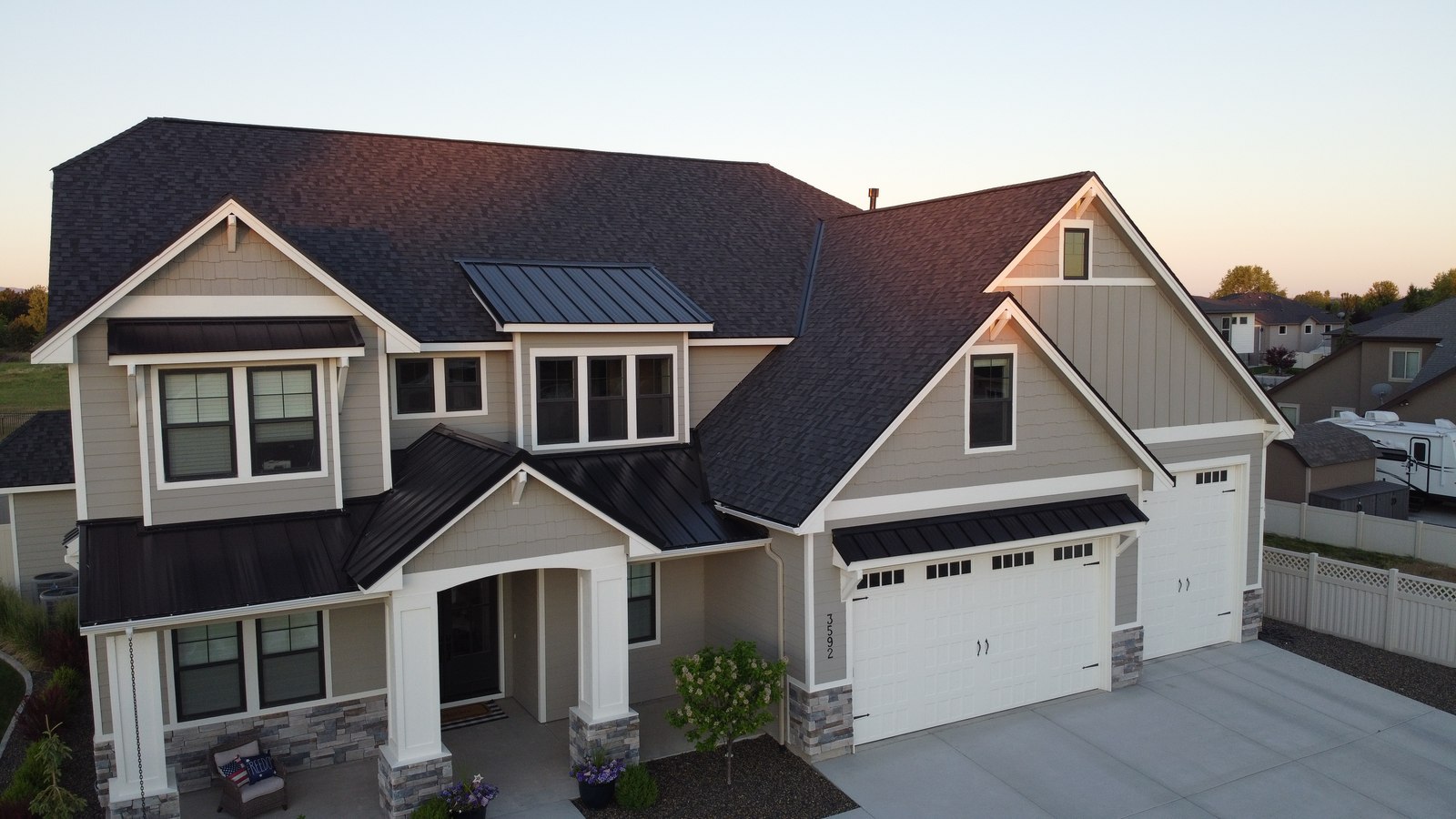 Completed roofing project in Star Idaho by Blue Goat Roofing